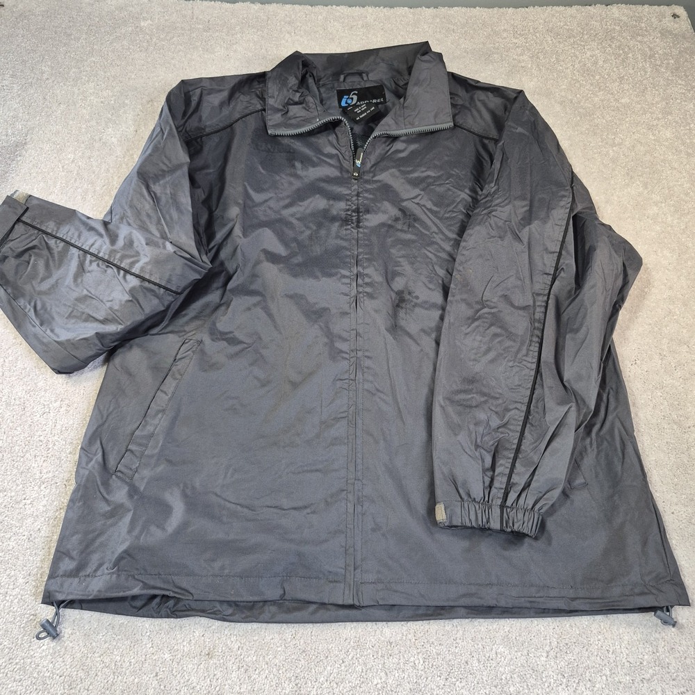 I5 Apparel Men's Full Zip Windbreaker Rain Jacket X-LARGE Dark Charcoal Gray
